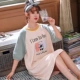 Phim hoạt hình mùa hè váy ngủ dễ thương Hàn Quốc mỏng ngắn tay áo ngủ cotton dịch vụ tại nhà XL phụ nữ nửa mùa ngủ đồ ngủ - Đêm đầm