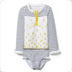 GYMBOREE Golden Baby JJ Girls Áo dài tay Chia áo tắm Kem chống nắng Rose Red Love Sailing Spot 3-1 đồ bơi trẻ em phim hoạt hình Đồ bơi trẻ em