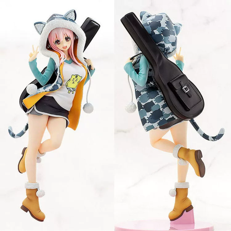 Фигурка SUPER SONICO в тигровой куртке с чехлом для гитары, окрашенная статуэтка, ПВХ 10,9×8×7,5 см