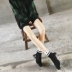 Booties khởi động của phụ nữ 2018 mùa xuân Hàn Quốc phiên bản của đàn hồi len đan vớ giày trong ống đen hoang dã giày phẳng