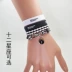 12 chòm sao đồ trang sức thanh niên Nhật Bản và Hàn Quốc cá tính đơn giản xu hướng sinh viên silicone vòng đeo tay nam Hàn Quốc phiên bản của đường phố hipster Vòng đeo tay Cuff