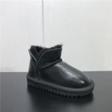 Зимние нескользящие модные кожаные короткие сапоги на плоской подошве, 2019, из натуральной кожи, круглый носок