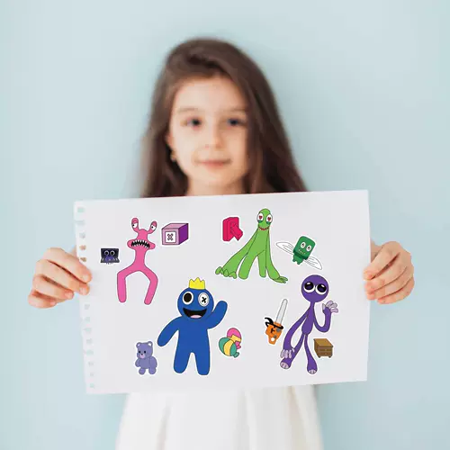 Радужная детская игрушка для друга, наклейки, мультяшная наклейка, интерактивная головоломка, монстрик, «сделай сам», для детей и родителей