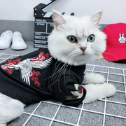 Nguyên bản tùy chỉnh thú cưng mèo quần áo mùa hè mỏng phần cotton thoáng khí thêu cá tính Teddy trang phục - Quần áo & phụ kiện thú cưng