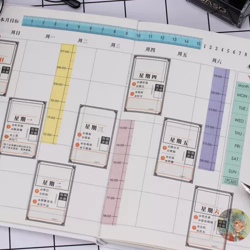 Календарь, наклейка, дизайнерская бумажная лента, 2023, планировщик, в корейском стиле