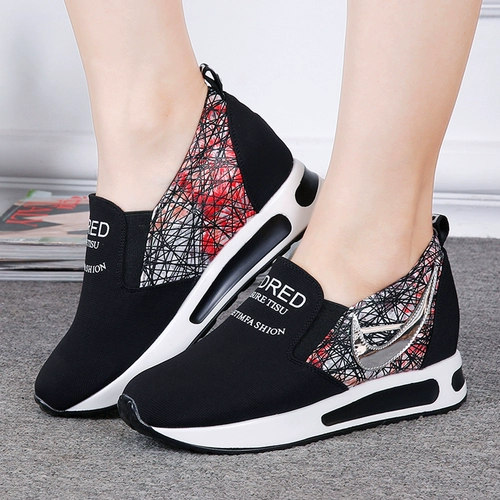 Слипоны, высокие нескользящие туфли на платформе для отдыха, в корейском стиле