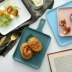 Breadboard tấm phẳng gốm Bắc Âu nhà hàng phương Tây sáng tạo bộ đồ ăn bằng gốm tấm lớn bữa ăn sáng tấm - Đồ ăn tối