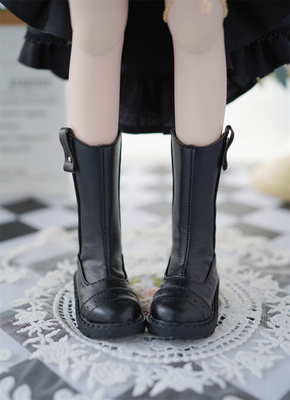 taobao agent [Kaka Planet] BJD baby shoes 4 points/uncle black V mouth side band long boots cool