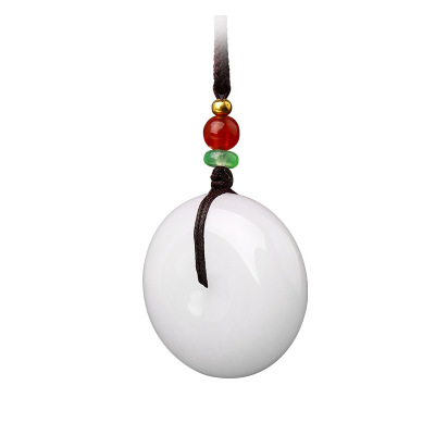 新疆和田玉羊脂白玉平安扣吊坠天然玉坠玉佩挂件男女情侣款项链