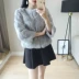 2018 mới Hàn Quốc nữ toàn bộ da thỏ lông áo khoác lông ngắn nữ chống mùa giải phóng mặt bằng lông áo dạ ép lông cừu dáng ngắn Faux Fur