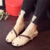 Mùa hè mới giày lười đầu tròn rỗng ra Bao Đầu siêu mềm dệt thắt lưng của phụ nữ giày dép sinh viên hai mặc giày lỗ dép havaianas chính hãng Sandal