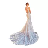 Элегантный кружевной корсет для невесты, крой «рыбий хвост», красивая спина, кружевное платье