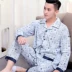 Đồ ngủ nam cotton dài tay mùa xuân và mùa thu thanh niên trung niên của nam giới đồ ngủ cotton phần mỏng mùa đông phục vụ nhà phù hợp với pijama nam cotton Nam giới