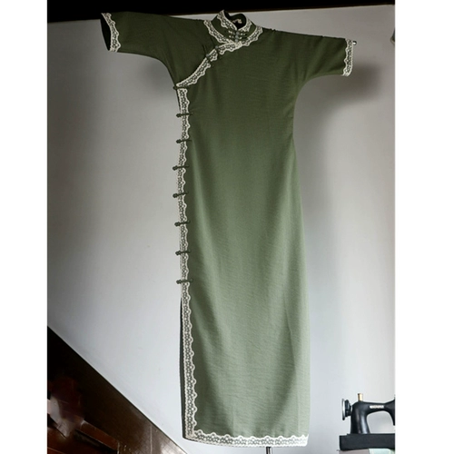 Zm959 Spring / Summer Siangyun Yaei Cheongsam Paper New 40mmi One -Piece без опытного рисунка с низкой щелью.