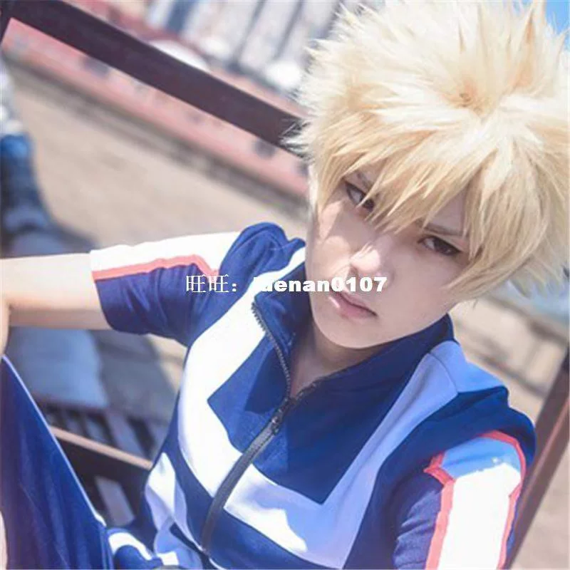 -Моя академия герой Katsuki Bakugou парик для косплея костюм