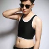 Đơn giản les t corset mà không cần băng tăng cường tt corset les ngắn T-ngực áo mỏng đẹp trai T ngực nhựa