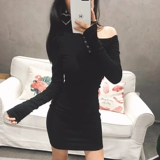 Односторонний приталенный лонгслив, эластичное платье, юбка, с акцентом на бедрах