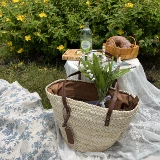 Плетеная пляжная вместительная и большая сумка на одно плечо, изысканный стиль