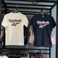 Reebok, классическая футболка с коротким рукавом подходит для мужчин и женщин с круглым воротником для отдыха, с печатью вашего логотипа