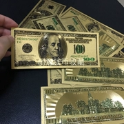 Lá vàng kỷ niệm tiền giấy in màu 100 đô la hóa đơn hai mặt tiền tệ tiền xu quà tặng tiền nước ngoài bộ sưu tập
