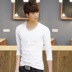 2017 mùa thu người đàn ông mới của dài tay t-shirt nam phần mỏng cổ tròn màu rắn thanh niên mùa thu quần áo Hàn Quốc phiên bản của bông đáy áo áo thun trơn nam Áo phông dài