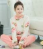 Phiên bản Hàn Quốc của những bộ đồ ngủ hoa màu xanh lá cây màu xanh lá cây phụ nữ mùa thu và mùa đông dễ thương ấm áp kích thước lớn san hô nhung mùa thu người yêu