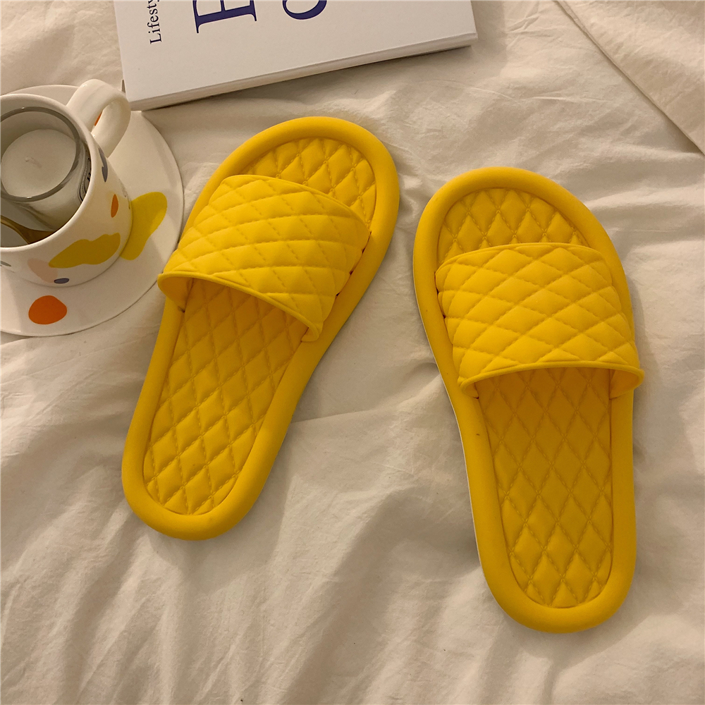 Little Diamond & YellowSliver lovely Cartoon slipper female summer ins Girlish heart household non-slip Deodorization lovers Thick bottom Sandals Wear out