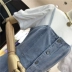 Vanna Hàn Quốc DT mùa hè mới lưới áo sơ mi ngắn tay eo cao eo đơn ngực sling váy denim hai mảnh phù hợp - Váy eo cao