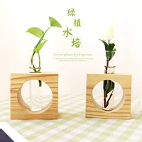 Sáng tạo đơn giản khung gỗ thủy canh bình văn phòng phòng khách cây xanh hoa thủy tinh ống nghiệm trang trí hoa - Vase / Bồn hoa & Kệ bình cắm đào