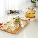 Фруктовый ароматизированный чай, прозрачный заварочный чайник, глянцевый чайный сервиз, комплект, послеобеденный чай, травяной чай, чашка, свеча