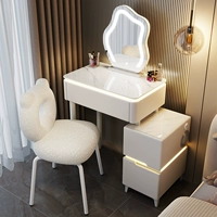 Расширенный туалетный столик из натурального дерева, светильник, современная и минималистичная система хранения, легкий роскошный стиль