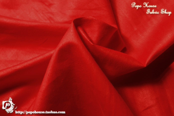 PopoHouse màu đen / đỏ / zark xanh / trắng và vải dựa trên vải twill màu rắn được lót bằng vải nền - Vải vải tự làm
