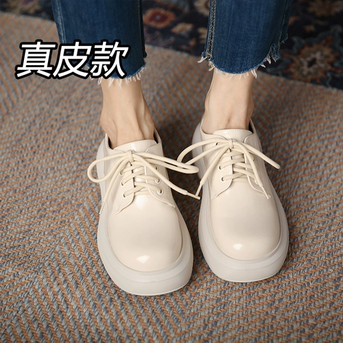 Летние универсальные туфли на платформе в английском стиле для кожаной обуви, из натуральной кожи, 2022