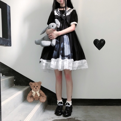 taobao agent Summer small princess costume, short sleeve dress, Lolita style