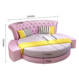 Новый продукт Большая круглая кровать в европейской кожаной кровати татами модная двуспальная кровать принцесса свадебная кровать отель секс электрическая кровать