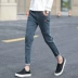 Quần jeans nam 9 điểm mùa hè Phiên bản Hàn Quốc của Slim youth Quần nam 9 điểm xu hướng quần co giãn nam - Quần jean Quần jean