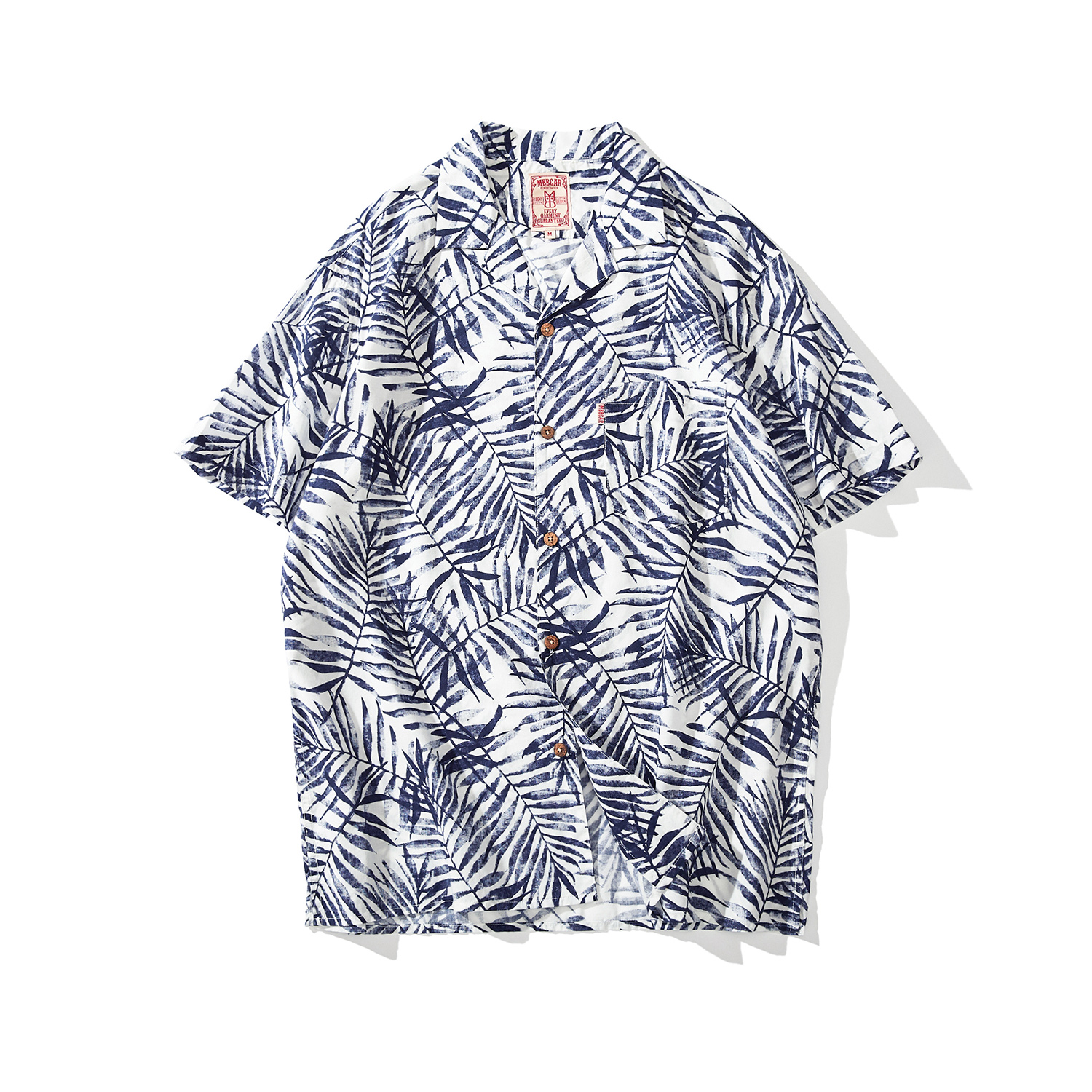 Blue 9101literature Retro  MBBCAR Original design American style leisure time Amekaji Hawaii Short sleeve shirt