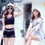 Mùa hè áo tắm nữ chia ba mảnh sinh viên Hàn Quốc thể thao bìa bụng chia ngực nhỏ thu thập slim bãi biển bơi 	áo tắm 2 mảnh cho bé gái	
