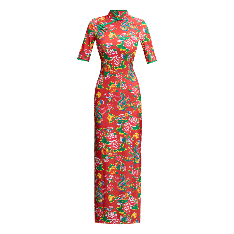 Retro elegant red cheongsam Retro elegant red cheongsam