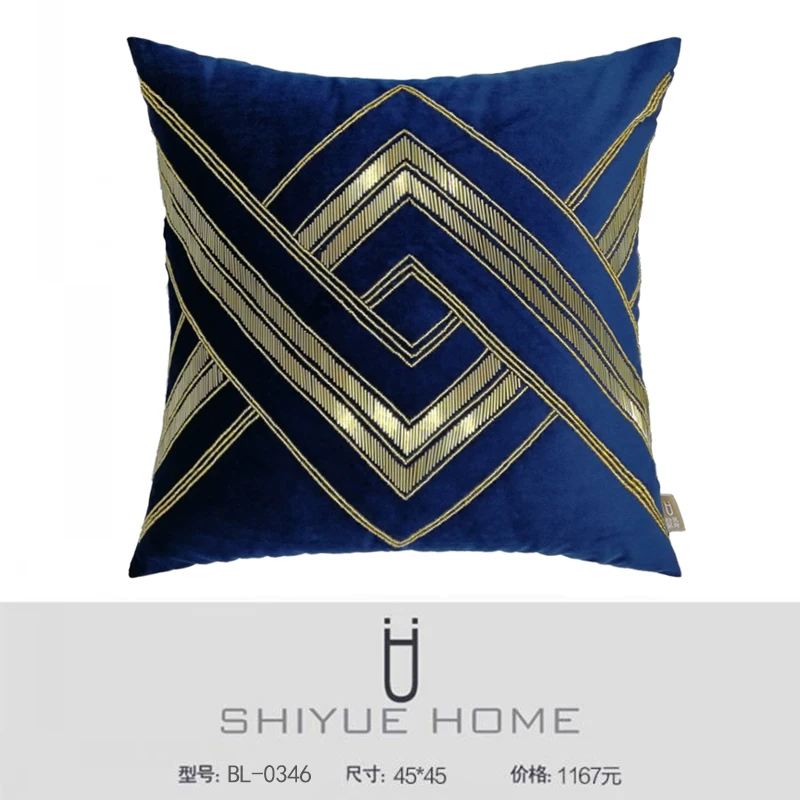 Geometric beads, black pillow handmade, style