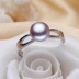 Nhẫn ngọc trai nước ngọt tự nhiên Phiên bản Nhật Bản và Hàn Quốc 925 phần rỗng bạc Khóa sống có thể điều chỉnh nhẫn đơn giản nhan vang Nhẫn