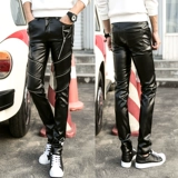 Демисезонные полиуретановые трендовые штаны, в корейском стиле, в обтяжку