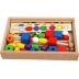 Montessori dạy học mầm non trợ trí tuệ giáo dục đồ chơi trẻ 1-3-4 tuổi đính cườm ba cơ thể sáu màu Bead Box Đồ chơi bằng gỗ