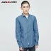 JackJones Jack Jones bông màu dài tay áo denim E | 217105550 áo sơ mi thời trang Áo