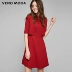 [Dress] Vero Moda cascading thiết kế dây kéo cổ tròn A-line dress | 317261503 A-Line Váy