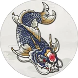 Симметричная наклейка с тканью Koi.