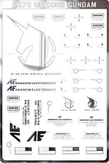 Коллекционные стикеры 高达模型 unicorn rx-0 独角兽高达/细节标志.金属贴纸【2070】