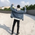 Trung Quốc có hip-hop châu Âu và Mỹ hiphop đường phố Wu Yifan với cùng một đoạn rửa cũ áo khoác denim cho nam giới và phụ nữ Áo khoác