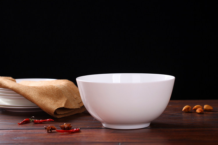 8寸 超大汤碗 纯白骨瓷景德镇陶瓷日用高档韩式餐具面碗大号汤碗