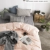 Nordic đơn giản màu xám bông trải giường gia đình bốn 1.5M 1.8m Nhật rửa doanh nghiệp giường bông 1.2 Độc thân - Bộ đồ giường bốn mảnh Bộ đồ giường bốn mảnh